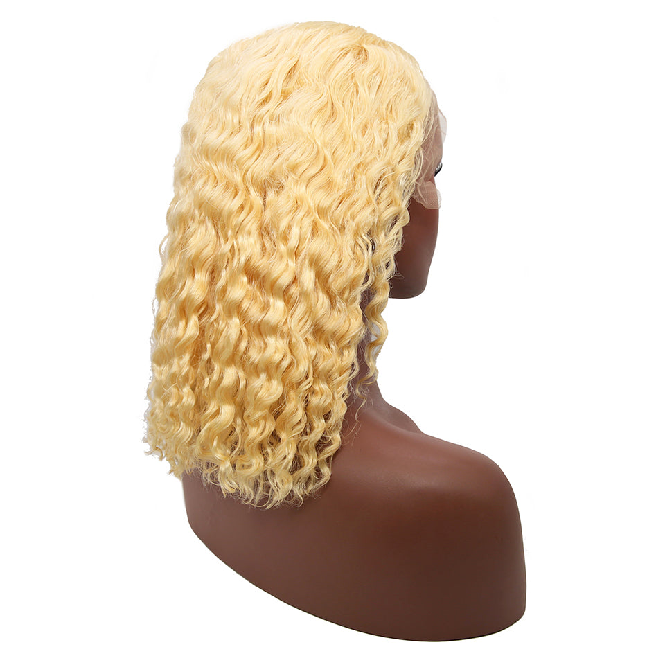 613 Blonde Curly Bob Wig 13 4 Lace Front Wig Deep Wave Short Hair