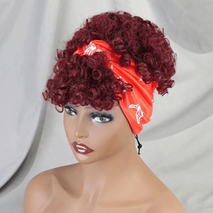 Glueless 3s Throw & Go Bob Headband With Bangs Curly Wig