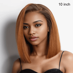 9x6 Glueless Ginger Ombre Blunt Cut Straight Bob Wig