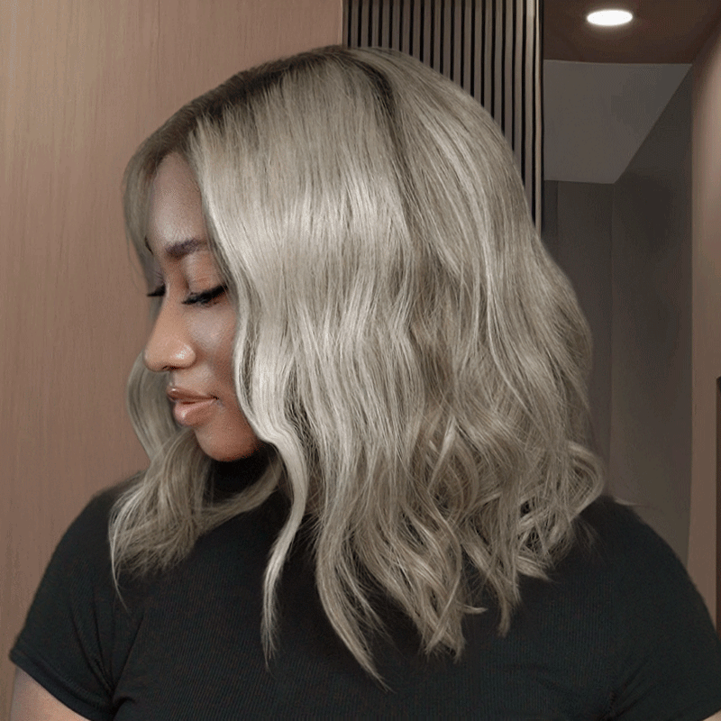 13x4 Glueless Blonde Color With Subtle Light Brown Bob Wig