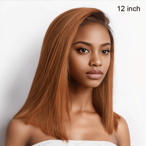 9x6 Glueless Ginger Ombre Blunt Cut Straight Bob Wig