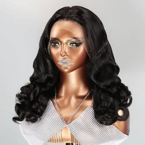 13x4 Trendy Designer Layered Wavy Transparent Lace Frontal Wig