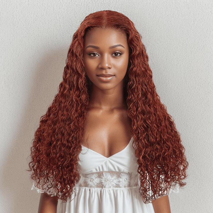 Shine Hair 9x6 Glueless Hottest Micro Knots Reddish Brown Curly Wig