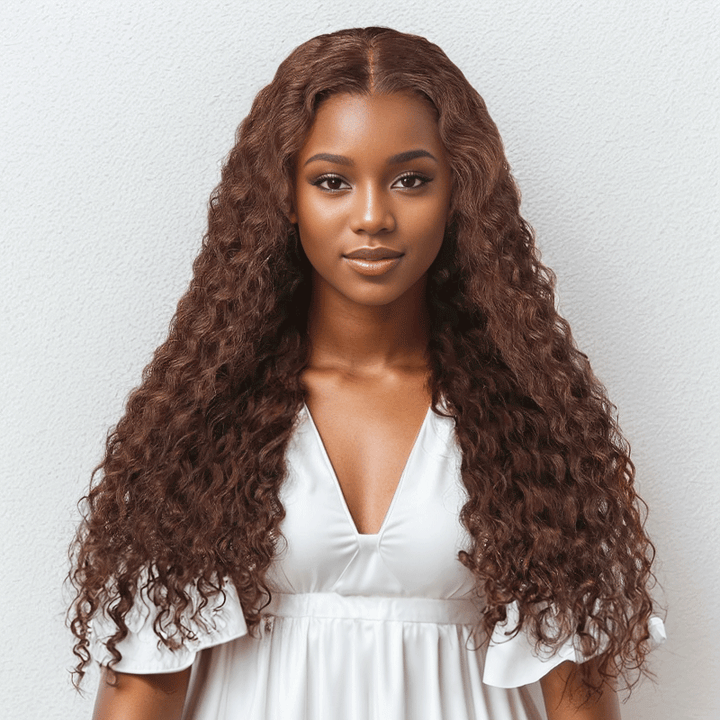 Shine Hair 9x6 Glueless Pre-All Chocolate Brown Curly Wave Wig