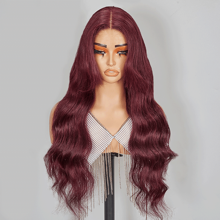 Shine Hair 9x6 Glueless 99J Color Pre-All Body Wave Wig