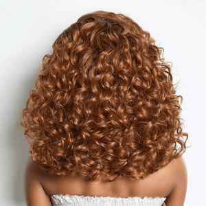 Shine Hair 9x6 Glueless Ginger Ombre Bouncy Water Wave Bob Wig