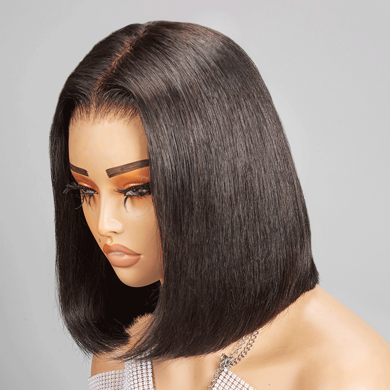 9x6 Glueless Silky Straight Bob Pre-bleached Knots Wig