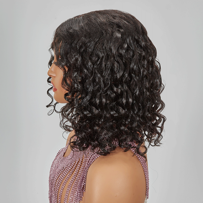 Shine Hair WIg 9x6 Glueless Trendy Short Cut Bob Water Wave Wig