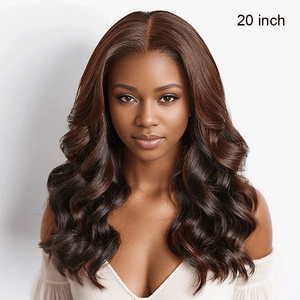 9x6 Glueless Peekaboo Bronze Brown Bob Wig Loose Body Wave