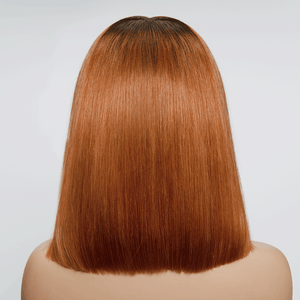 9x6 Glueless Ginger Ombre Blunt Cut Straight Bob Wig