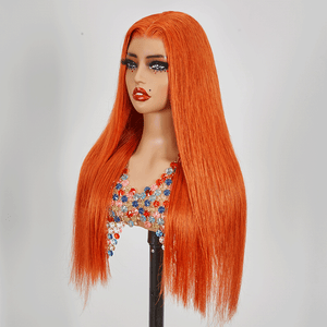 Shine Hair WIg 9x6 Glueless Eye Catching Ginger Color Smooth Wig