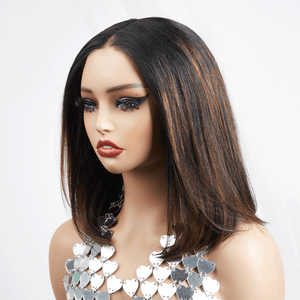 9x6 3s Wear Go Glueless Color Highlight Straight Bob Wig