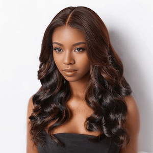 9x6 Glueless Peekaboo Bronze Brown Bob Wig Loose Body Wave