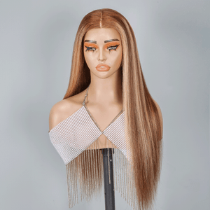 Shine Hair 9x6 Glueless Blonde Highlight Straight Human Hair Wig