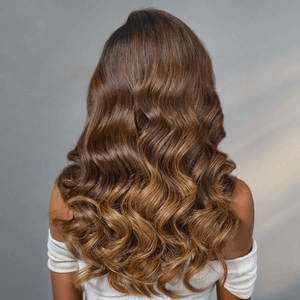 Shine Hair Wig 9x6 Glueless Ombre Brown Preplucked Loose Body Wave Wig