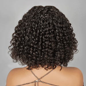 Glueless Bob Wig With Bangs Water Curly Textured Human Hair