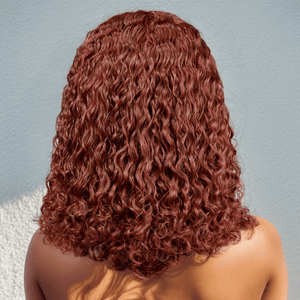 9x6 Glamor Glueless Red Brown Bob Curly Wig