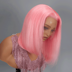 Shine Hair 13x4 Bob Wig Pink Color Lace Frontal Human Hair