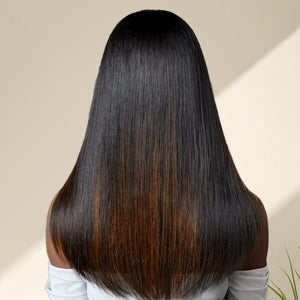 Shine Hair 9x6 Glueless Layer Muti-Color Highlight Silky Straight Wig