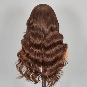 Shine Hair 9x6 C Part Glueless Chocolate Brown Body Wave Wig