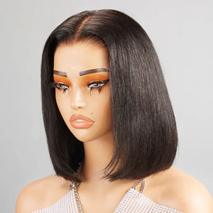 7x5 Glueless Bob Wig Pre-bleacked knots 3s Wear Go Straight Human Hair