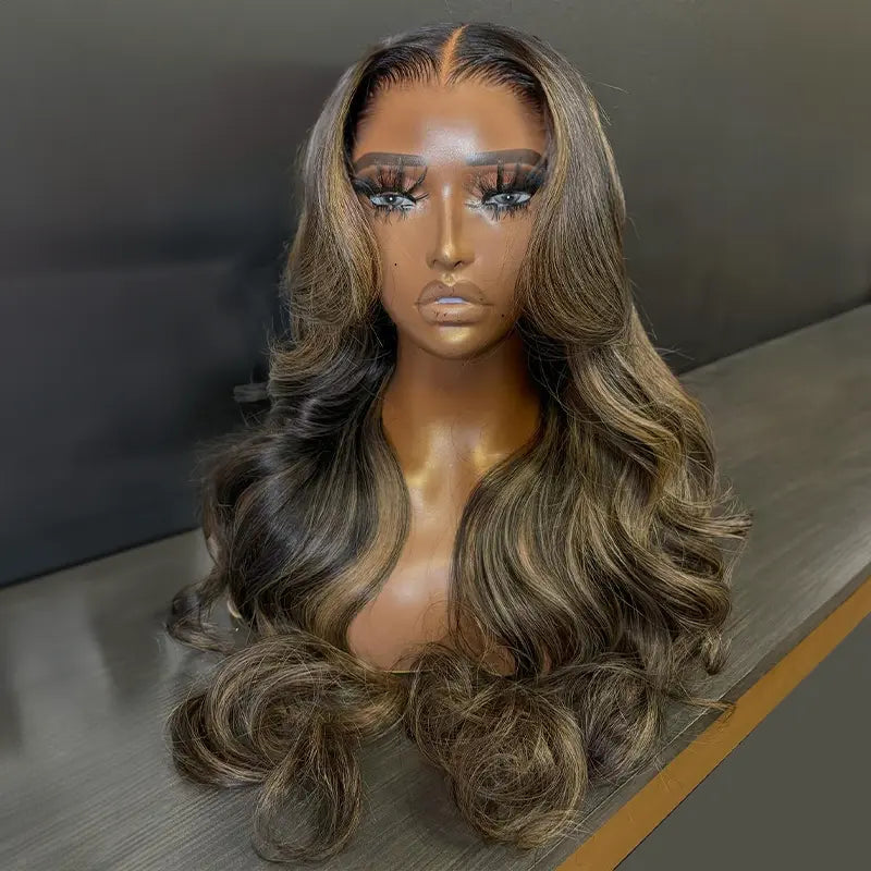 Shine Hair 9x6 Layers Glueless Ash Blonde Wig Body Wave Frontal Wig