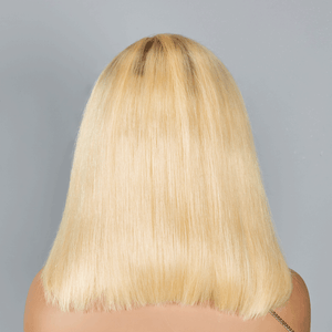 Shine Hair 13x4 C Part Lace Frontal Brown Blend Blonde Human Hair Bob Wig