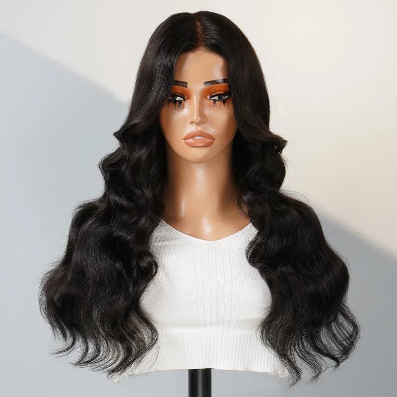 7x5 13x4 Layered Glueless Wig With Bangs Body Wave Human Hair - SHINE HAIR WIG