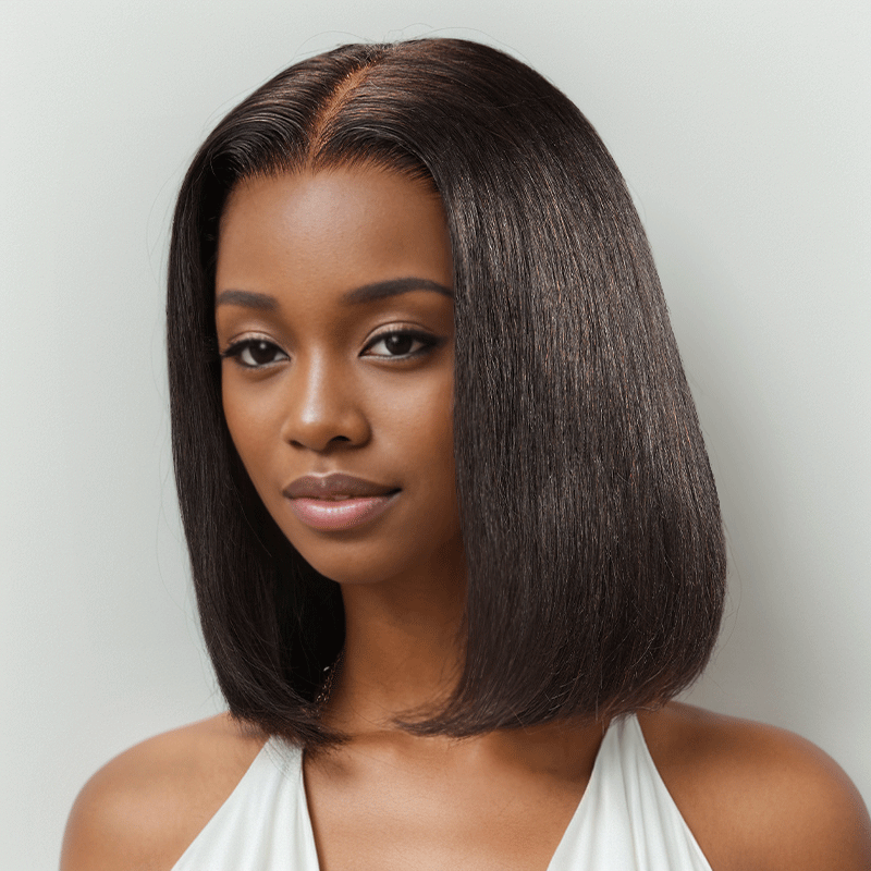 9x6 Glueless Silky Straight Bob Pre-bleached Knots Wig