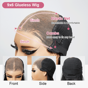 9x6 Glueless Layer C Part Brown Short Bob Cut Glueless Wig