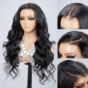 7×5 Glueless Pre Plucked & Bleached Ready To Go Body Wave Wig 100% Human Hair