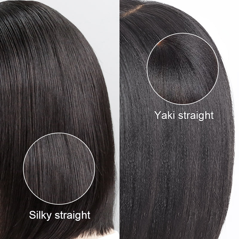 Shine Hair For Beginners Glueless Yaki Straight Bob With Bangs Wig