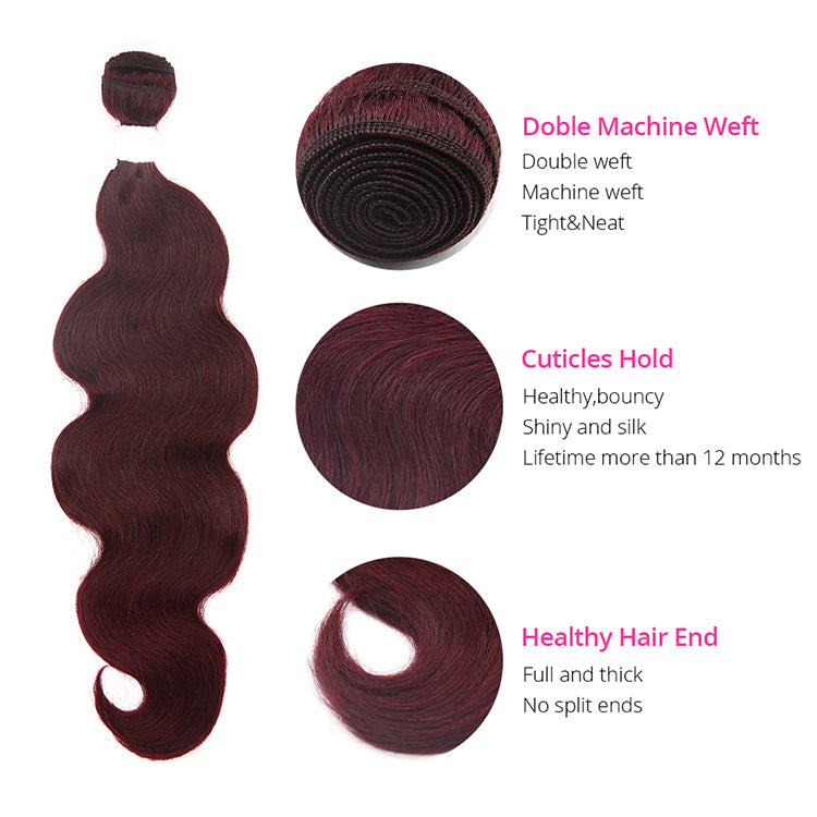 #99J Colored Body Wave Hair Extension Bundle Deal