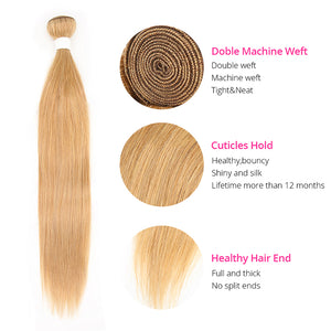 #27 Color Straight Virgin Hair Extension Bundle Deal